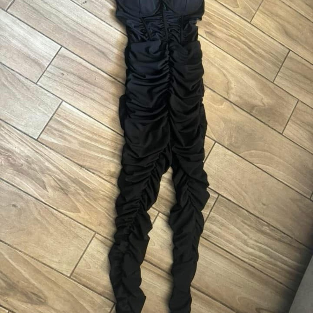 Forever 21 Black Ruched Jumpsuit